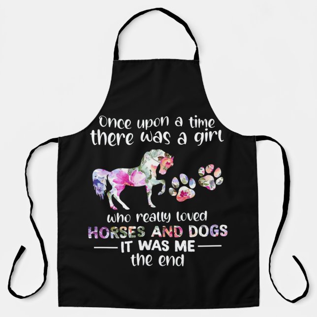 Once Up On The Time There Was Girl Who Loved Horse Apron (Front)