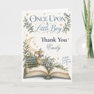 Once Upon a Little Boy Baby Shower Thank You Card