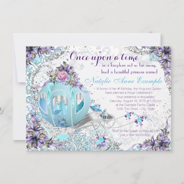 Once Upon a Time Fairy Tale Princess Birthday Invitation (Front)