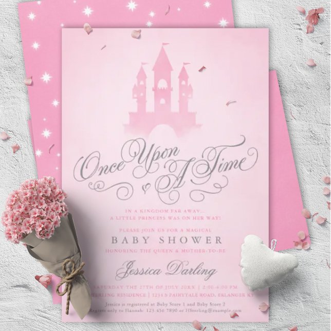 Once Upon A Time Fairytale Castle Girl Baby Shower Invitation (Creator Uploaded)