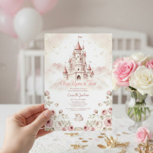Once Upon a Time Fairytale Castle Princess floral Invitation