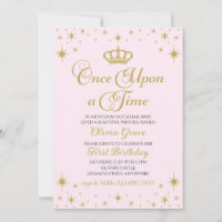 Once Upon a Time Gold Princess Birthday Invitation