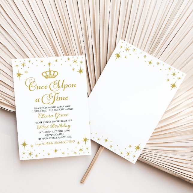 Once Upon a Time Gold Princess Birthday Invitation (Creator Uploaded)