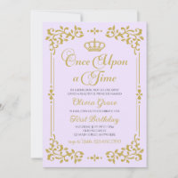 Once Upon a Time Gold Princess Birthday Invitation