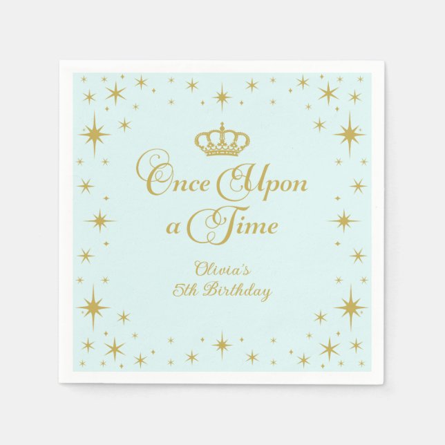 Once Upon a Time Gold Princess Birthday Napkin (Front)