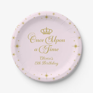 Once Upon a Time Gold Princess Birthday Paper Plate