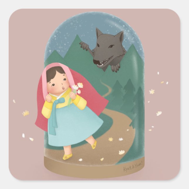 Once Upon A Time: Little Red Riding Hood Square Sticker (Front)