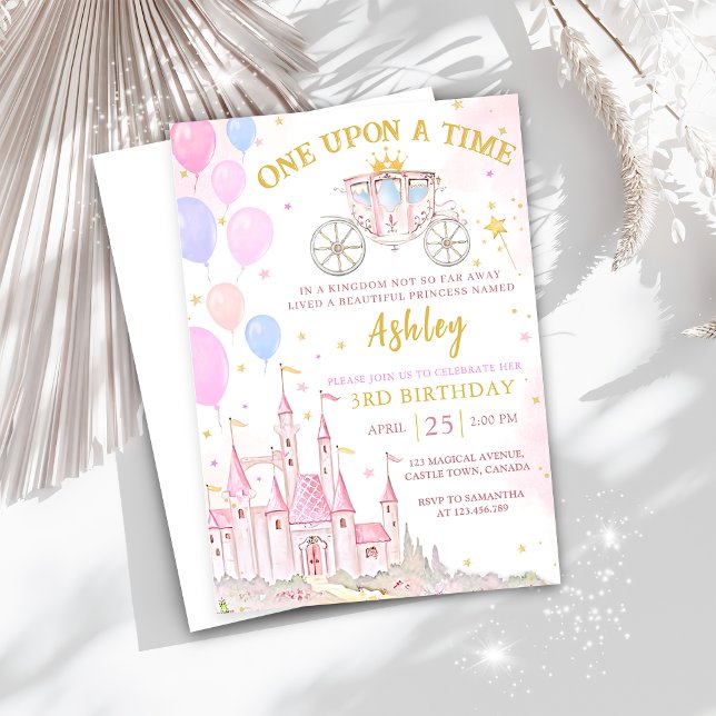 Once Upon a Time Magical Princess Castle Birthday Invitation (Creator Uploaded)