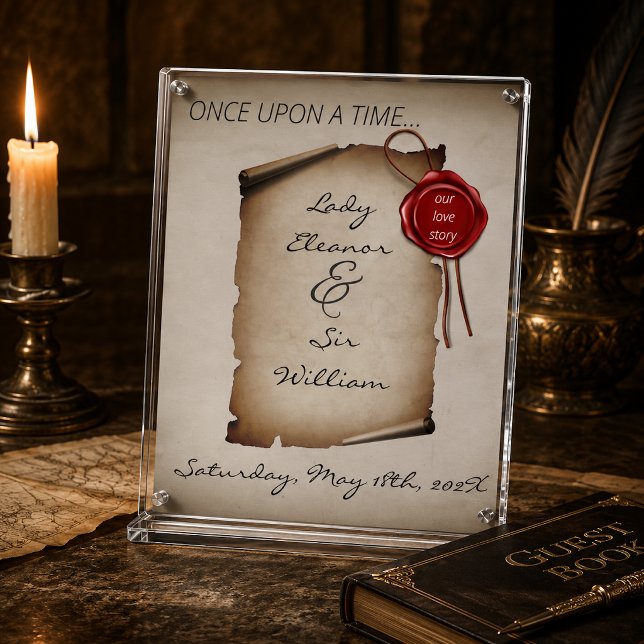 Once Upon A Time Mediaeval Moody Scroll Wax Seal Acrylic Sign (Creator Uploaded)