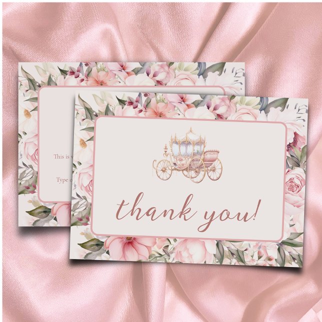 Once Upon a Time Pink Princess Baby Shower Thank You Card (Creator Uploaded)