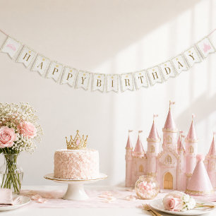 Once Upon a Time Pink Princess happy birthday Bunting