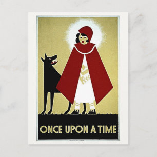 Once Upon a Time Poster, Red Riding Hood and Wolf Postcard