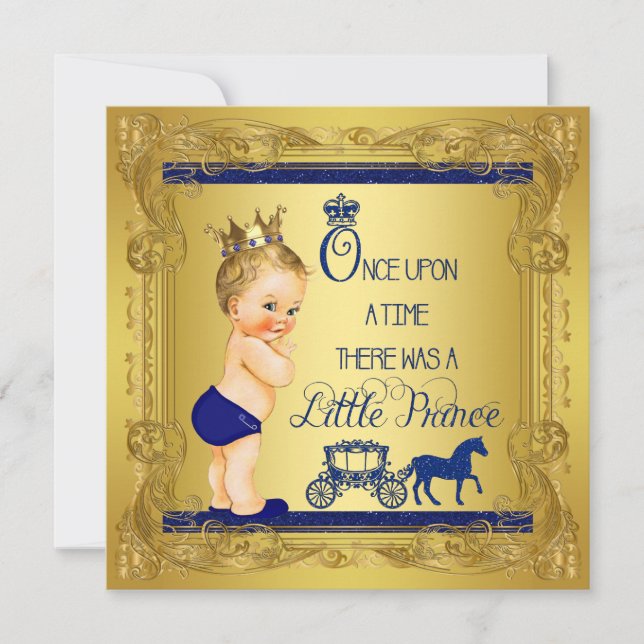 Once Upon a Time Prince Baby Boy Shower Invitation (Front)