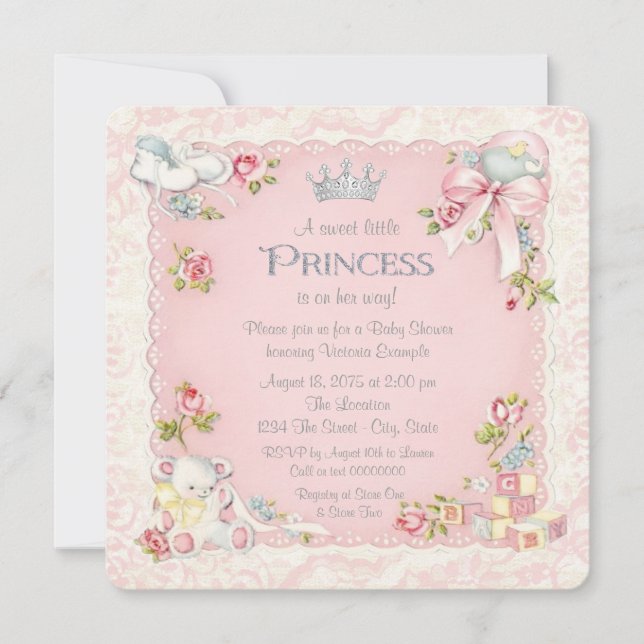 Once Upon a Time Princess Baby Shower Invitation (Front)