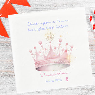 Once upon a time, Princess Birthday Napkin