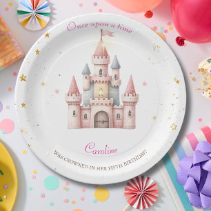 Once upon a time, Princess Birthday Paper Plate