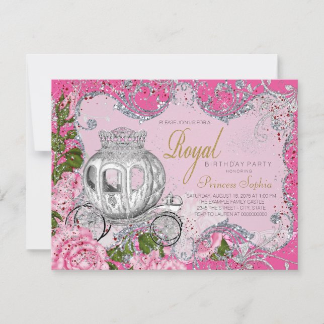 Once Upon a Time Princess Birthday Party Invitation (Front)