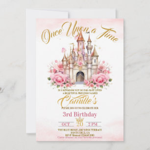 Once Upon a Time princess castle birthday  Invitation