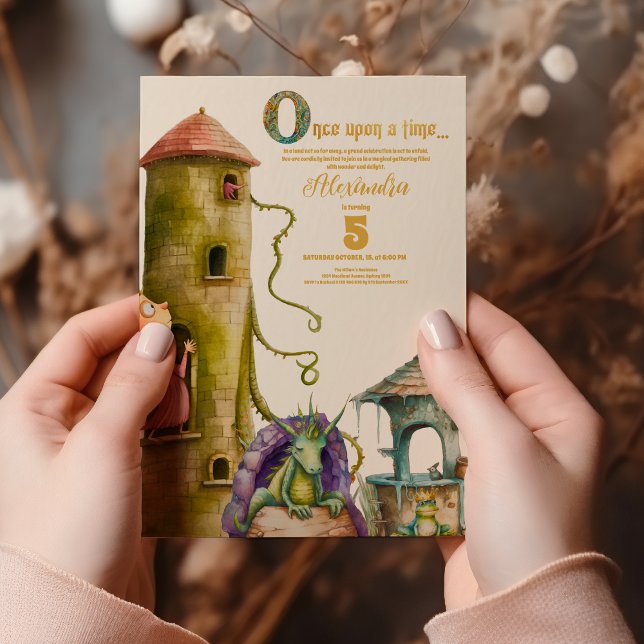 Once Upon a Time Princess Castle Girl Birthday Invitation (Creator Uploaded)