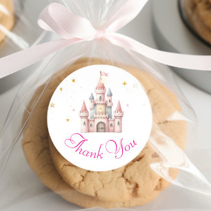 Once upon a time, Princess castle thank you Classic Round Sticker