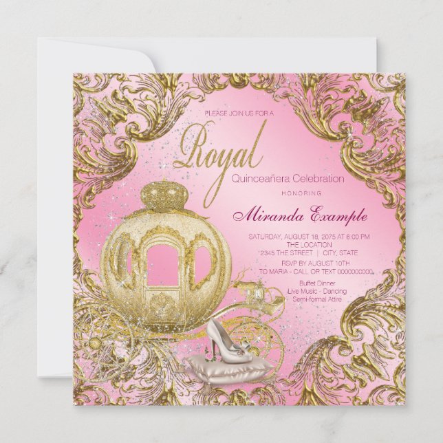 Once Upon a Time Princess Quinceañera Invitation (Front)