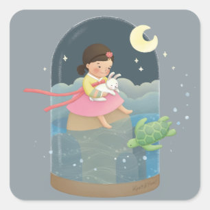 Once Upon A Time: The Rabbit's Liver Illustration Square Sticker