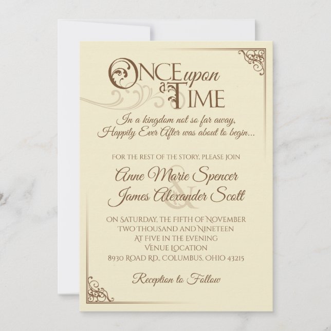 Once Upon a Time Wedding Invitation (Front)