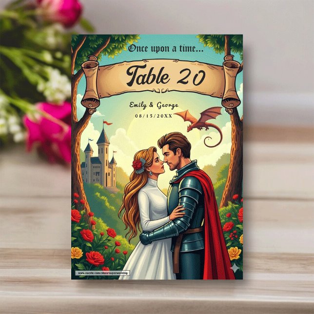 Once Upon A Time Woodland Castle Fairytale Wedding Table Number (Creator Uploaded)