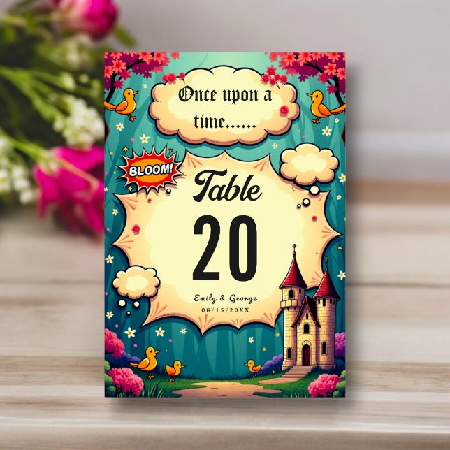 Once Upon A Time Woodland Castle Fairytale Wedding Table Number (Creator Uploaded)