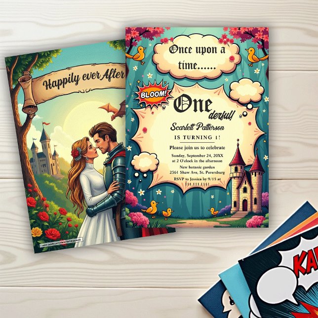 Once Upon A Time Woodland Fairytale 1st Birthday Invitation (Creator Uploaded)