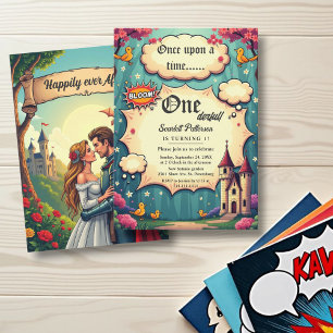 Once Upon A Time Woodland Fairytale 1st Birthday Invitation
