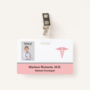 Oncologist Cancer Medical Photo ID Template ID Badge