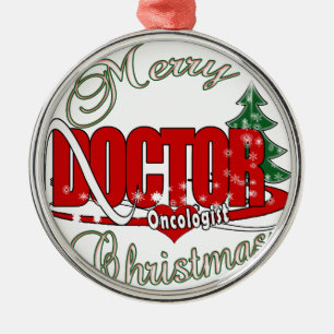 ONCOLOGIST DOCTOR MERRY CHRISTMAS METAL TREE DECORATION