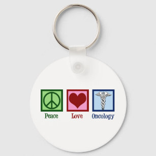 Oncologist Peace Love Oncology Office Key Ring