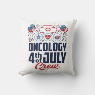 Oncology 4th of July Crew Medical Patriotic Shirt Cushion