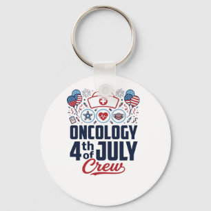 Oncology 4th of July Crew Medical Patriotic Shirt Key Ring