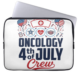 Oncology 4th of July Crew Medical Patriotic Shirt  Laptop Sleeve