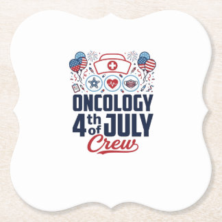 Oncology 4th of July Crew Medical Patriotic Shirt  Paper Coaster