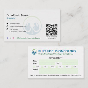 Oncology Clinic Business   Simple Appointment Card