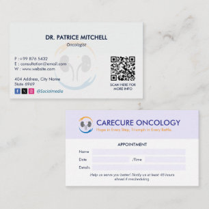 Oncology Clinic Business   Simple Appointment Card