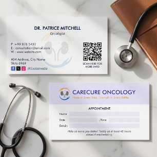 Oncology Clinic Business   Simple Appointment Card