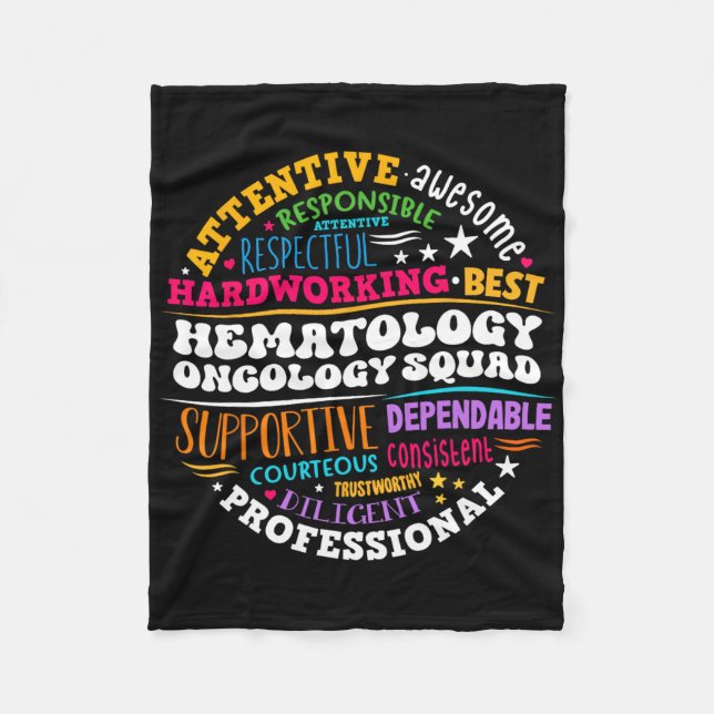 Oncology Hematology Nurse Squad Paediatrics Hemonc Fleece Blanket (Front)