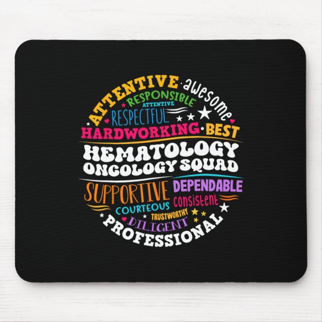 Oncology Hematology Nurse Squad Paediatrics Hemonc Mouse Pad (Front)