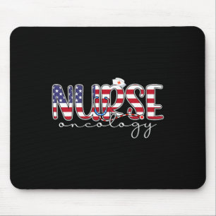 Oncology Nurse 4th Of July Us Flag Nurse Radiation Mouse Pad