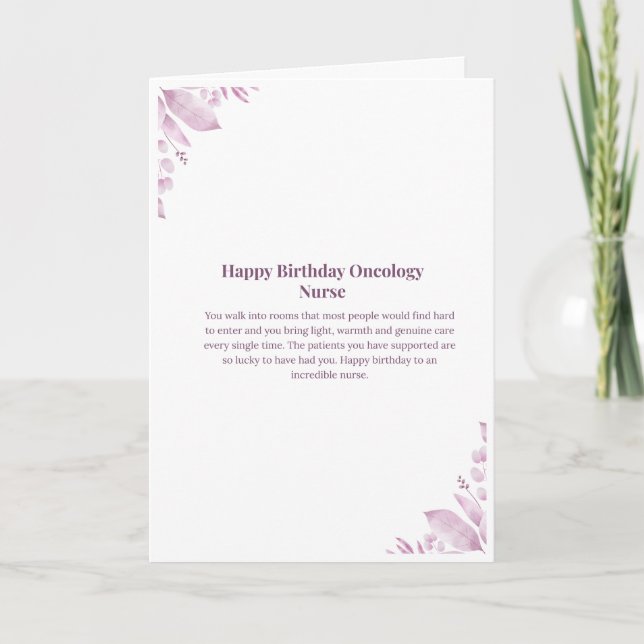 Oncology Nurse Birthday Card (Front)
