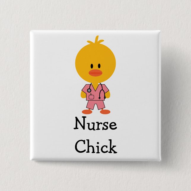 Oncology Nurse Chick Button (Front)