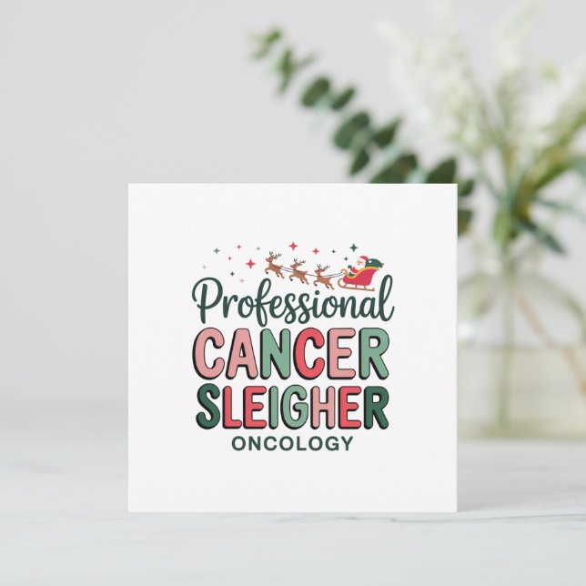 Oncology Nurse Christmas Cancer Chemo Oncology  Holiday Card (Standing Front)