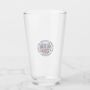 Oncology Nurse Circle Quote Floral Shirt Design_1 Glass
