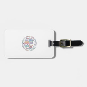 Oncology Nurse Circle Quote Floral Shirt Design_1 Luggage Tag