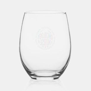 Oncology Nurse Circle Quote Floral Shirt Design_1 Stemless Wine Glass